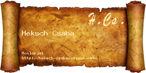 Heksch Csaba névjegykártya